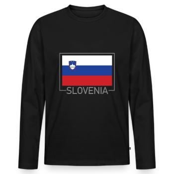 Slovenia - Men's Premium Organic Long Sleeve Shirt - black - Front - Nico (187cm)