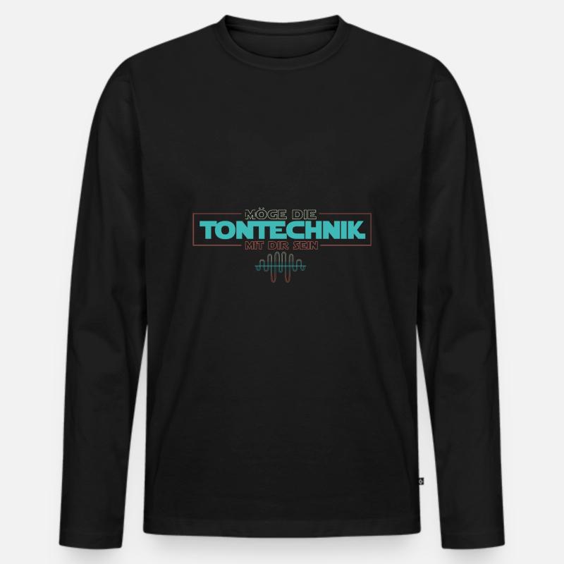 Tontechniker - Männer Premium Bio Langarmshirt - Schwarz