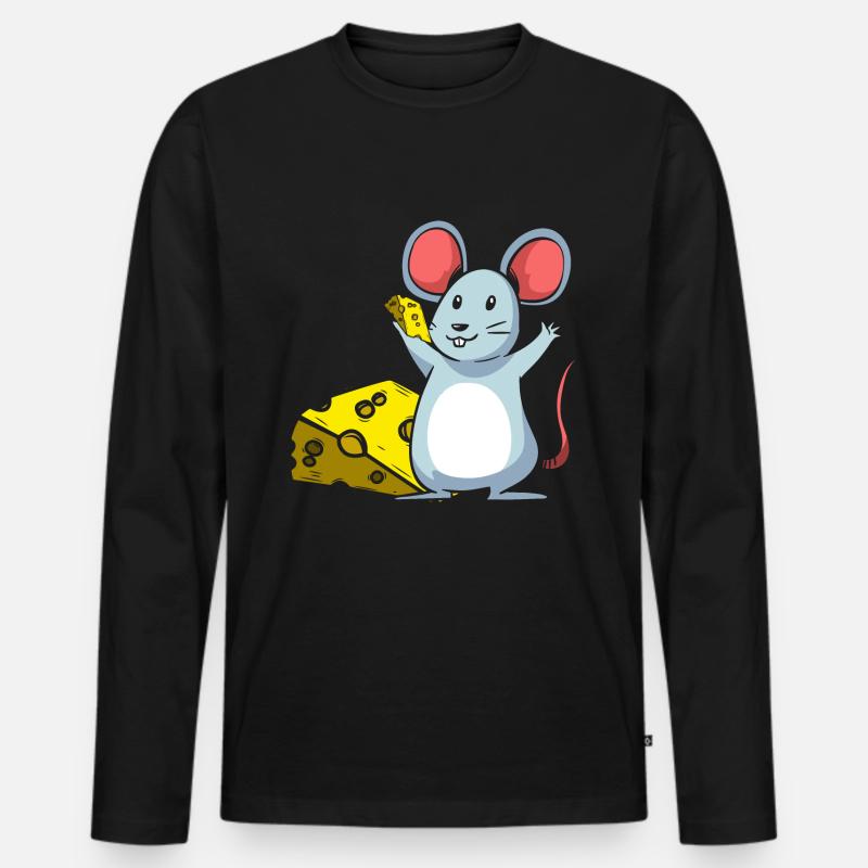 Käse - Männer Premium Bio Langarmshirt - Schwarz