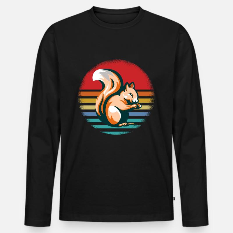 Eichhörnchen - Männer Premium Bio Langarmshirt - Schwarz