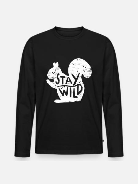 squirrel - Men's Premium Organic Long Sleeve Shirt - black