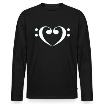 Bass bass wrench as heart - Men's Premium Organic Long Sleeve Shirt - black - Front - Nico (187cm)