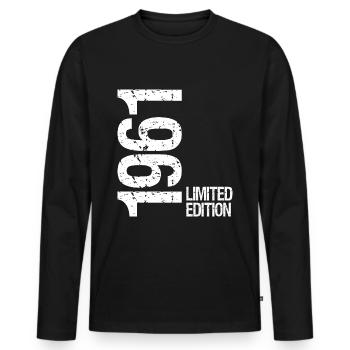 1961 limited edition - Männer Premium Bio Langarmshirt - Schwarz - Vorne - Nico (187cm)