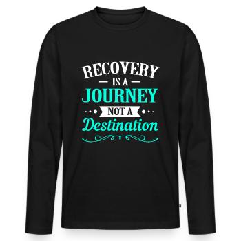 Drug-free addiction addicted - Men's Premium Organic Long Sleeve Shirt - black - Front - Nico (187cm)
