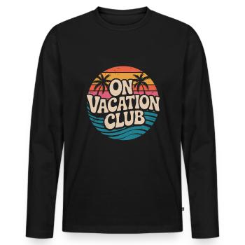 Vacation Club Festival d’été Vacances à la plage - T-shirt manches longues Premium bio Homme - noir - Devant - Nico (187cm)