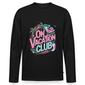 Vacation Club Summer Festival Vacation Beach Vacation - Men's Premium Organic Long Sleeve Shirt - black - Front - Nico (187cm)