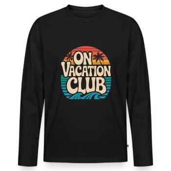 Vacation Club Summer Festival Vacation Beach Vacation - Men's Premium Organic Long Sleeve Shirt - black - Front - Nico (187cm)