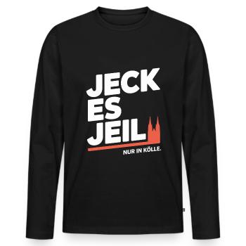 Cologne Jeck Es Jeil Carnaval de Cologne Dom Kölsch Kölle - T-shirt manches longues Premium bio Homme - noir - Devant - Nico (187cm)