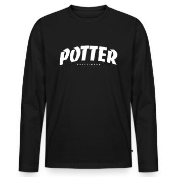 Potter-Zitat - Männer Premium Bio Langarmshirt - Schwarz - Vorne - Nico (187cm)