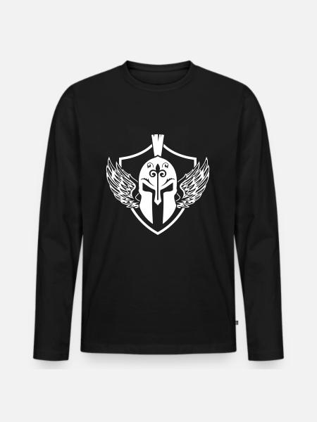 sparta helm wappen - Männer Premium Bio Langarmshirt - Schwarz