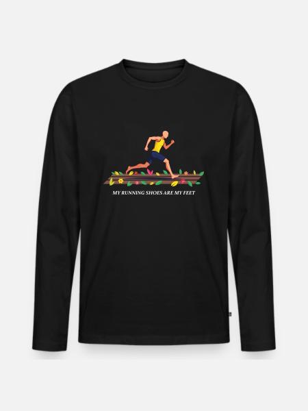 My Running Shoes are my Feet - Men's Premium Organic Long Sleeve Shirt - black