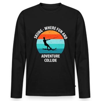 Water skis, water skis, water skiers - Men's Premium Organic Long Sleeve Shirt - black - Front - Nico (187cm)