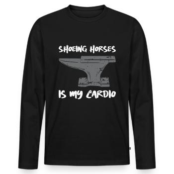 Hufschmied Pferde Beschlagen Ist Mein Cardio - Männer Premium Bio Langarmshirt - Schwarz - Vorne - Nico (187cm)