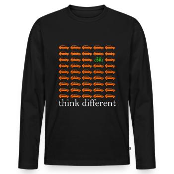 Bike vs car think different cool shirt - Men's Premium Organic Long Sleeve Shirt - black - Front - Nico (187cm)