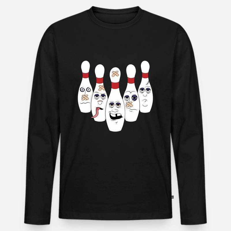 Bowling - Männer Premium Bio Langarmshirt - Schwarz