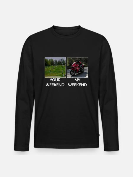 Motorcycle Memes Weekend - Men's Premium Organic Long Sleeve Shirt - black