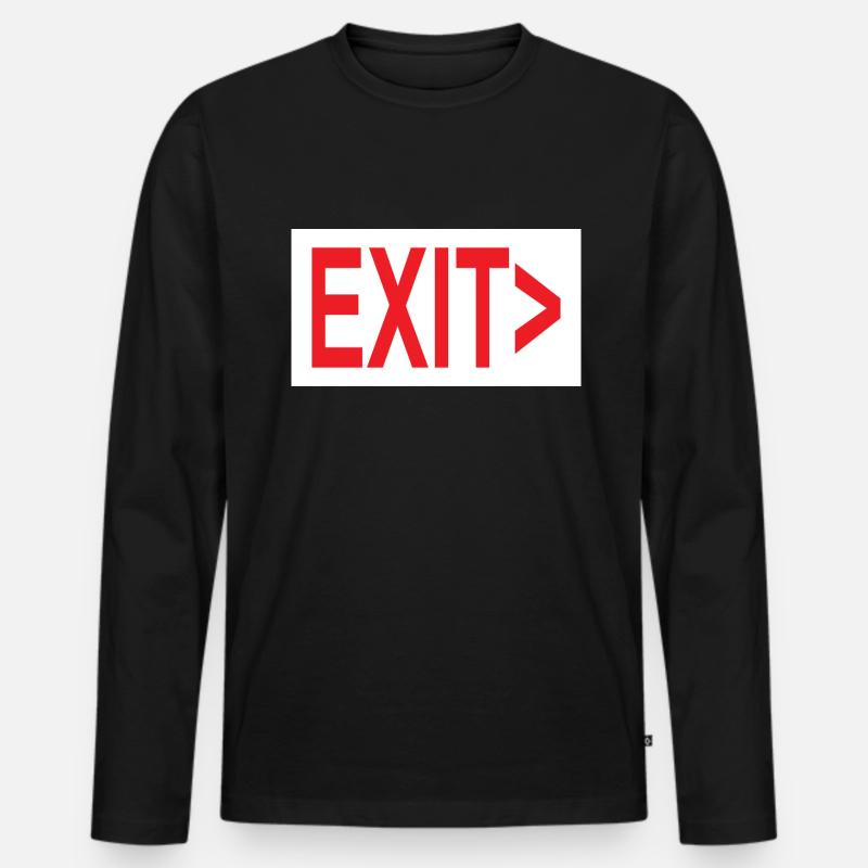 Exit / Exit / Emergency Exit - Men's Premium Organic Long Sleeve Shirt - black