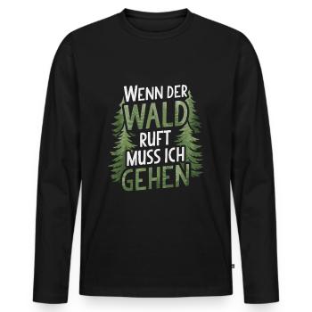 Wald Holzfäller Waldarbeiter Waldliebhaber Förster - Männer Premium Bio Langarmshirt - Schwarz - Vorne - Nico (187cm)