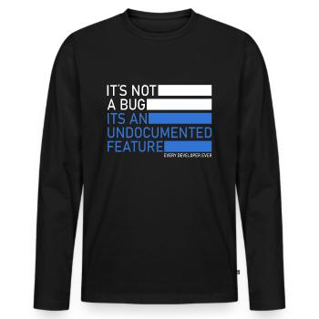 Informaticien Ce n'est pas un bug étudiant en informatique - T-shirt manches longues Premium bio Homme - noir - Devant - Nico (187cm)