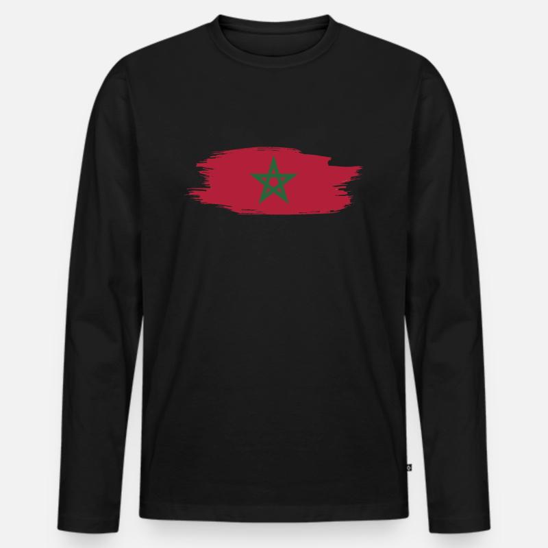 Marokko - Männer Premium Bio Langarmshirt - Schwarz