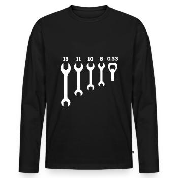 Maulschlüssel Bier Mechaniker Zweirad Geschenk - Männer Premium Bio Langarmshirt - Schwarz - Vorne - Nico (187cm)