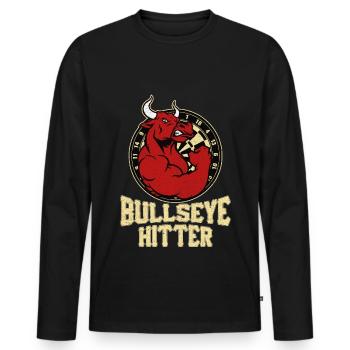 Cadeau de tournoi Dart Bullseye Bull Player Team - T-shirt manches longues Premium bio Homme - noir - Devant - Nico (187cm)