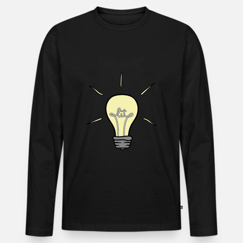 Lit Glühbirne Elektroniker Elektro blitz Geschenk - Männer Premium Bio Langarmshirt - Schwarz