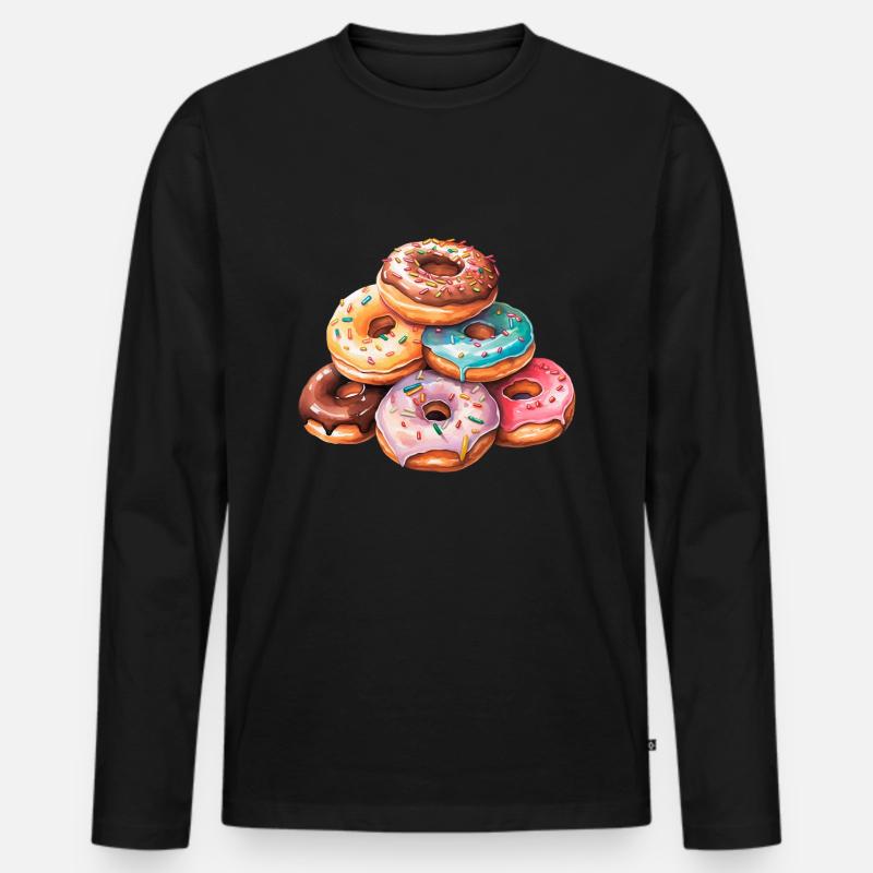 Berg Donuts | Donut Mountain - Männer Premium Bio Langarmshirt - Schwarz