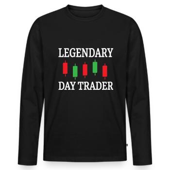Legendary Day Trader Aktienhandel Börse Optionen - Männer Premium Bio Langarmshirt - Schwarz - Vorne - Nico (187cm)