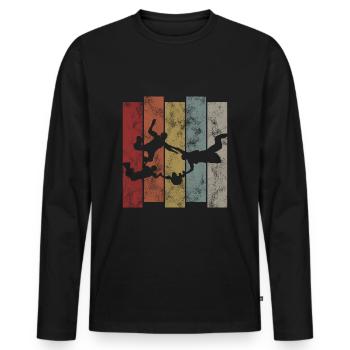 Fallschirmspringer Fallschirm Fallschirmspringen - Männer Premium Bio Langarmshirt - Schwarz - Vorne - Nico (187cm)