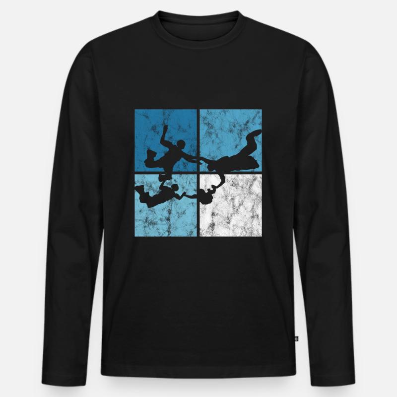 Fallschirmspringer Fallschirm Fallschirmspringen - Männer Premium Bio Langarmshirt - Schwarz