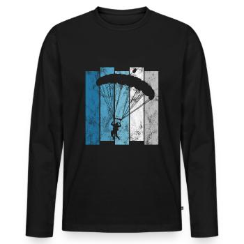 Fallschirmspringer Fallschirm Fallschirmspringen - Männer Premium Bio Langarmshirt - Schwarz - Vorne - Nico (187cm)