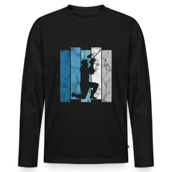Paintballer Softair Airsoft Paintball Retro Gotcha - Men's Premium Organic Long Sleeve Shirt - black - Front - Nico (187cm)