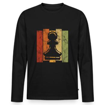 Échecs rétro échecs d’échecs - T-shirt manches longues Premium bio Homme - noir - Devant - Nico (187cm)