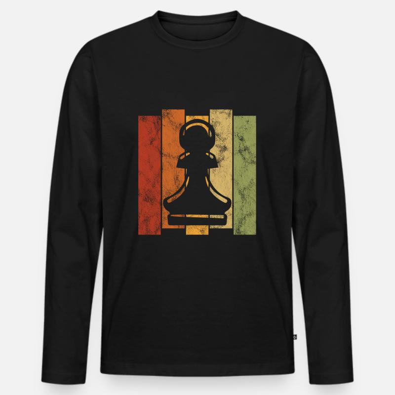 Échecs rétro échecs d’échecs - T-shirt manches longues Premium bio Homme - noir