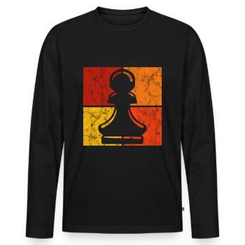 Jeu d’échecs rétro jeu d’échecs jeu d’échecs - T-shirt manches longues Premium bio Homme - noir - Devant - Nico (187cm)