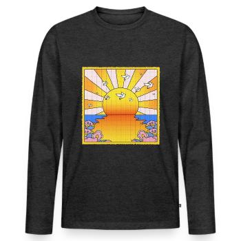 California Orange Sunshine LSD Löschblatt - Männer Premium Bio Langarmshirt - Anthrazit meliert - Vorne - Nico (187cm)