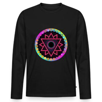 LSD Acid Wheel - Männer Premium Bio Langarmshirt - Schwarz - Vorne - Nico (187cm)