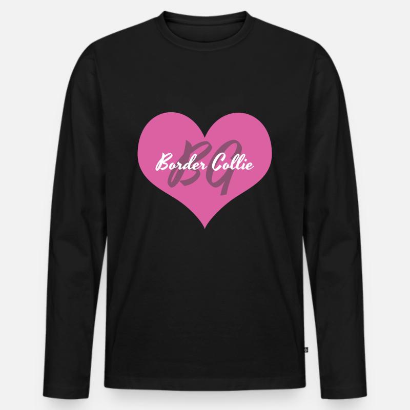 Border Collie - Männer Premium Bio Langarmshirt - Schwarz
