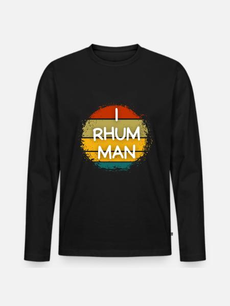 i rhum man - T-shirt manches longues Premium bio Homme - noir