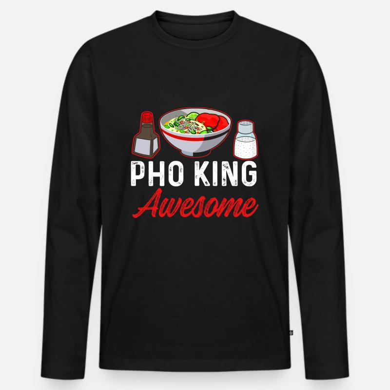 Pho-König - Männer Premium Bio Langarmshirt - Schwarz