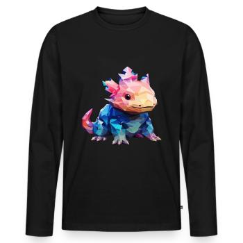 Polygon axolotl perfect to lover of animal - Men's Premium Organic Long Sleeve Shirt - black - Front - Nico (187cm)