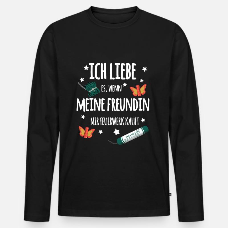 Pyro Partnerschaft - Männer Premium Bio Langarmshirt - Schwarz