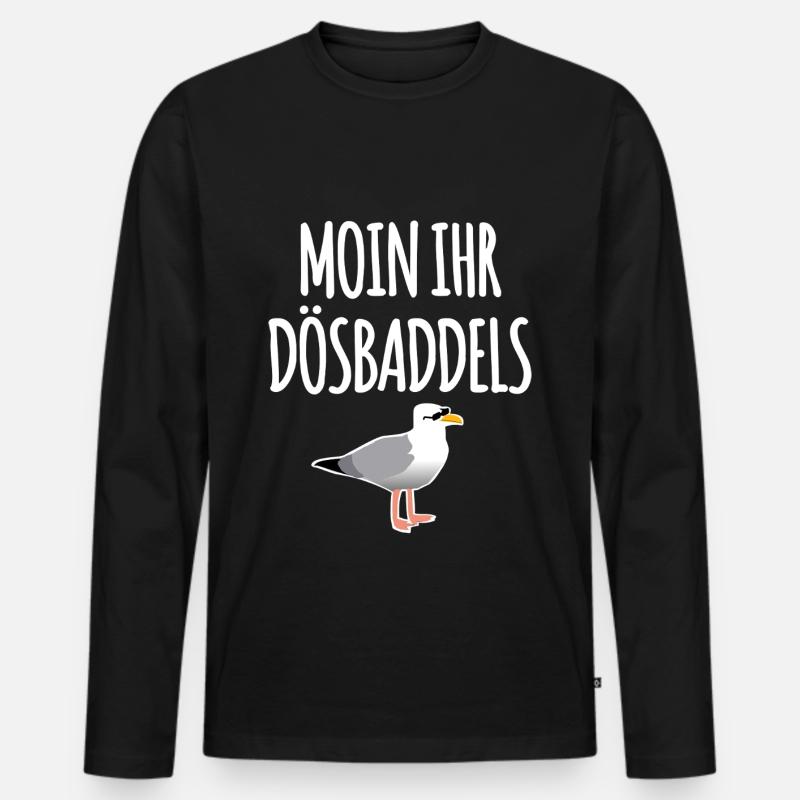 Moin Ihr Dösbaddels - Männer Premium Bio Langarmshirt - Schwarz