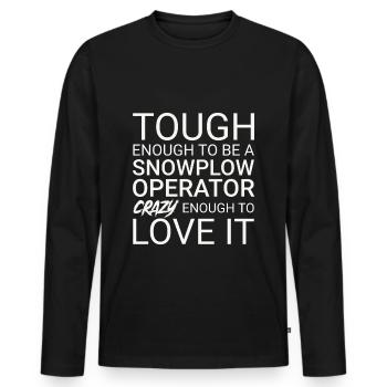 Snowplow Operator Crazy - Men's Premium Organic Long Sleeve Shirt - black - Front - Nico (187cm)