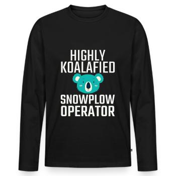 Snowplow Operator Koalafied - Men's Premium Organic Long Sleeve Shirt - black - Front - Nico (187cm)