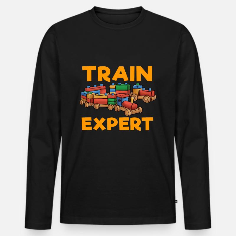 Zug - Männer Premium Bio Langarmshirt - Schwarz