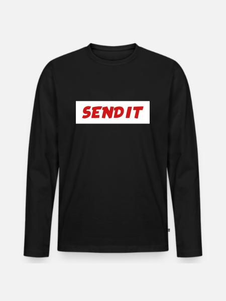 Senden Sie es - Männer Premium Bio Langarmshirt - Schwarz