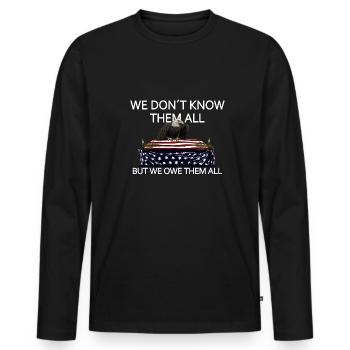 Nous ne les connaissons pas tous, mais nous leur devons à tous les anciens combattants - T-shirt manches longues Premium bio Homme - noir - Devant - Nico (187cm)