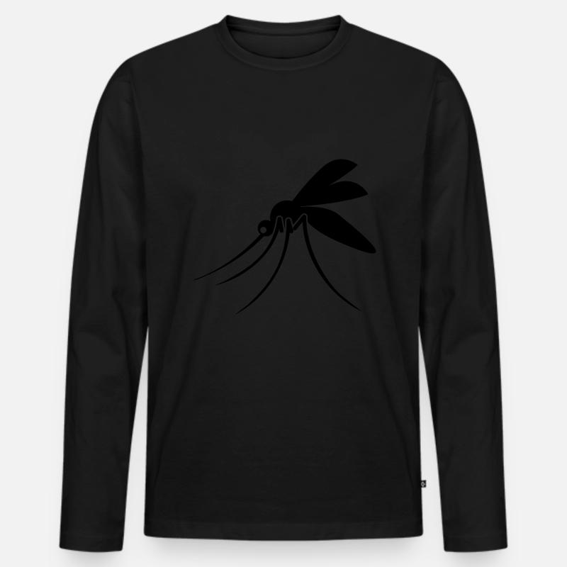 Mücke - Männer Premium Bio Langarmshirt - Schwarz